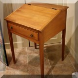 F52. Slant top vintage writing desk. 31”h x 22”w x 20”d 
